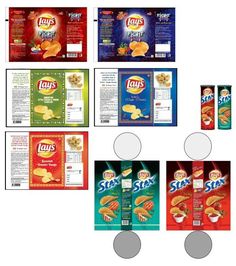 six different types of chips are shown