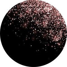 a black circle with pink and white speckles