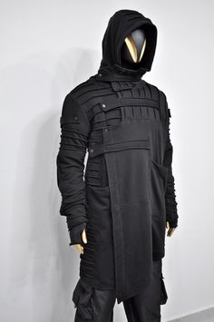 Techwear Jackets Men, Cybergoth Outfits Men, Futuristic Black Long Sleeve Outerwear, Black Long Sleeve Futuristic Outerwear, Black Techwear Outerwear For Cosplay, Alternative Style Long Sleeve Outerwear For Cosplay, Long Sleeve Techwear For Cosplay, Long Sleeve Techwear Outerwear For Cosplay, Techwear Long Sleeve Outerwear For Cosplay