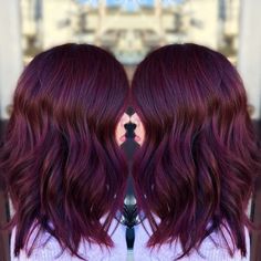 Merlot Hair Color, Pelo Color Borgoña, Pelo Color Vino, Magenta Hair Colors, Wine Hair Color, Hair Color Plum, Magenta Hair, Plum Hair, Wine Hair