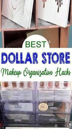 Diy Dollar Tree Makeup Vanity, Makeup Organization Dollar Tree, Diy Make Up Organization, Dollar Tree Makeup Organization Diy, Dollar Store Makeup Organization, Cheap Makeup Organization, Makeup Organizing Hacks, Dollar Tree Makeup, Diy Dollar Store Crafts Projects