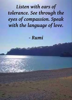 a quote from rumi about the language of love