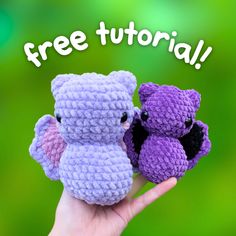 two crocheted stuffed animals sitting next to each other with the caption free printable