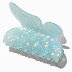 Claire's Pearlized Blue Butterfly Large Hair Claw Crown Hair Clip, Medium Length Wavy Hair, Sensitive Ears Earrings, Piercing Kit, Flower Crown Hairstyle, Special Occasion Hairstyles, Word Bracelet, Jewelry Words, Bags For Teens