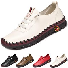 women's casual shoes with rubber soles in various colors and sizes, including black, white, red, green, brown