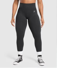 Gymshark Adapt Fleck Seamless Leggings - Mineral/Black Athletic Dresses, Short Tank Top, Black Gifts, Jacquard Pattern, Flare Leggings, Grey Leggings, Seamless Leggings, Women Trends, Black Media