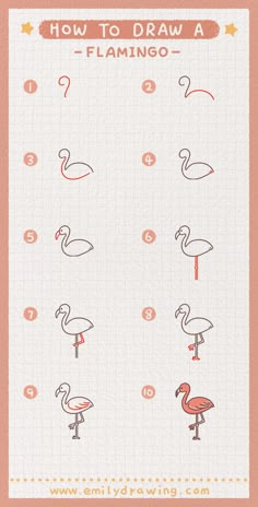 how to draw a flamingo step - by - step instructions for children and adults