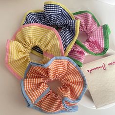 French Pleated Trim Lace Scrunchie, Oversize Gingham Scrunchie, Pleated Scrunchie, Oversize Hair Ties, Bridal Shower Gift, Gift For Her. Diameter: 13cm/ 5.1''  Accept custom order and wholesale for large order. Wishing you a happy shopping:) Pleated Scrunchie, Gingham Scrunchie, Cute Scrunchies, Hot Couture, Large Scrunchies, Sell Ideas, French Pleat, Blank Hats, Scrunchie Hair