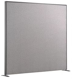 a gray privacy panel with metal legs on an isolated white background for use in presentations