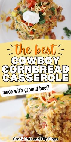 the best cowboy cornbread casserole made with ground beef