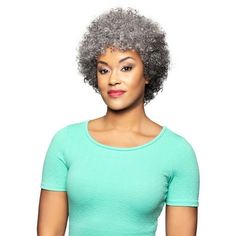 Alicia Beauty Foxy Silver Collections Afro Curly Short Length Style Premium Synthetic Fibers Gorgeous Grey Wig, Secure Fabulously Natural Look & Feel - PENELOPE Brazilian Curly Hair, Rainbow Wig, Curly Short, Wig Party, Curly Bob Wigs, Long Curly Wig, Grey Wig, Short Curly Bob, Curly Hair Wig