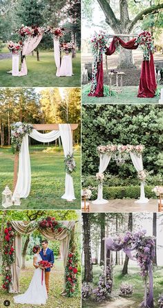 a collage of photos with different types of wedding decorations