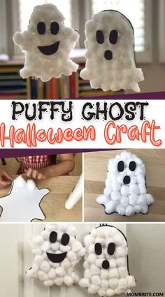 Ghost Craft For Kids, Halloween Ghost Craft, Spooky Halloween Crafts, Dekorasi Halloween