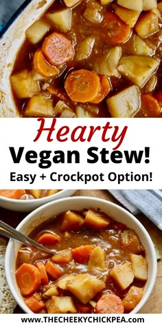 vegan stew in a white bowl Vegetarian Stew Crockpot, Vegetable Stew Crockpot, Vegetarian Beef Stew, Vegan Beef Stew, Vegan Stew Recipes, Winter Root Vegetables, Vegetable Stew Recipe, Vegetarian Stew, Vegan Slow Cooker Recipes