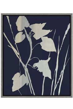 an image of flowers in the dark blue sky with white leaves on it's branches