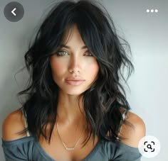 Edgy Mid Length Haircuts, Mid Length Dark Hair With Bangs, Medium Hairstyles For Straight Hair, Edgy Collarbone Length Hair, Shag Long Bob, Dark Hair Medium Length Layers, Long Hair Styles Over 40 For Women, Layered Dark Hair Medium, Thick Wolf Cut Hair