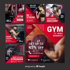 the gym facebook cover is designed to look like it has been created for an ad