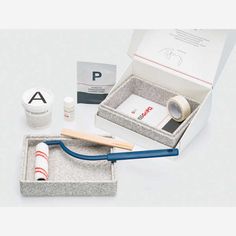 an open box with some items in it