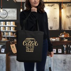 Coffee To Go Eco Tote Bag Coffee To Go, Organic Cotton, Coffee, Tote Bag