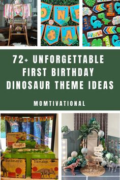 Explore over 72 unforgettable dinosaur theme ideas for your little one's first birthday! Your ultimate guide to creating a prehistoric paradise with decorations, games, and cake designs. From stomping activities to roaring fun, each idea is designed to make your child's first birthday memorable. Dinosaur Party 1st Birthday, Dinosaur 1st Birthday Party Decorations, Dino First Birthday Party, One Year Old Birthday Party Boy Dinosaur, One Year Dinosaur Birthday, One Year Old Dinosaur Party, Dinosaur Birthday Party One Year Old, Dino Smash Cake 1st Birthdays