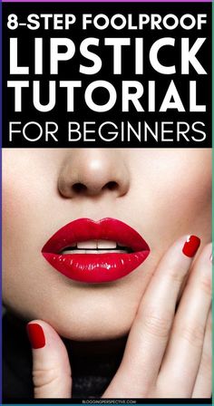 How To Put Lipstick On Small Lips, How To Wear Lipstick Tutorials, How To Apply Red Lipstick, How To Apply Red Lipstick Perfectly, Pink Lip Makeup Look, Perfect Red Lips Tutorial, Applying Red Lipstick, Lipstick Making, Red Lips Tutorial