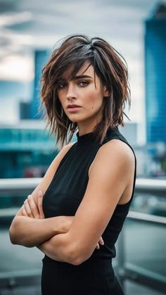 #EmoStyle #ShortHair #EmoHaircuts #EdgyHair #EmoVibes #ShortHairstyles #HairInspiration #BoldHair #EmoLooks #TrendyHaircuts #2024HairTrends Fall Shag Hair, Choppy Short Layers For Medium Hair, Chin Length Shag With Curtain Bangs, Shoulder Length Shag Curtain Bangs, Short Shag With Curtain Fringe, Shattered Layers Short Hair, Short Hair Styles With Layers And Bangs, Medium Length Haircut Edgy Straight, Choppy Shaggy Hair