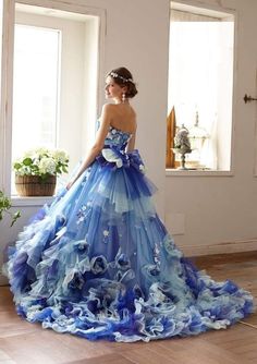 Costume Ball Gown, Royalty Dress, Fairytale Gown, Elegant Ball Gowns, Quinceanera Dresses Blue, Blue Ball Gowns, Costume Ball, Wedding Dress Patterns, 파티 드레스