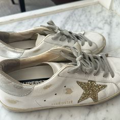 Size 40. I’m A 10. These Are In Pristine Condition. Only Worn A Few Times. Have Built In Wedge For A Little Extra Height. Shoes Golden Goose, Golden Goose Superstar, Goose Shoes, Golden Goose Shoes, Golden Goose, Athletic Shoes, Built In, Wedges, Size 10