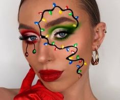 Creative Christmas Makeup, Reindeer Makeup, Christmas Makeup Looks, Christmas Party Makeup, Christmas Makeup Ideas, Xmas Makeup, Christmas Eyeshadow, Christmas Eye Makeup, Light Makeup Looks