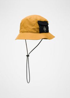 A '90s-inspired Bucket Hat Made From Ripstop Polyester. Adjustable Bucket Hat For Streetwear, Adjustable Streetwear Bucket Hat, Urban Bucket Hat With Adjustable Short Brim, Adjustable Short Brim Sun Hat For Streetwear, Adjustable Brimmed Sun Hat For Streetwear, Urban Adjustable Brimmed Hat, Urban Adjustable Bucket Hat, Adjustable Curved Brim Sun Hat For Streetwear, Yellow Curved Brim Hat For Outdoor