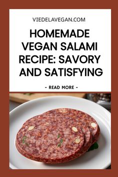 Vegan Salami Recipe Vegan Salami Recipes, Raw Vegan Thanksgiving Recipes, Vegan Postpartum Meals, Asian Vegan Recipes, Vegan Thai Recipes, Vegan Salami, Savory Plant, Salami Recipe, Vegan Ham