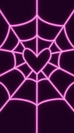 a pink spider web with a heart on it's center and two lines in the middle