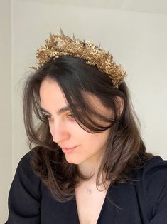 Golden Crown, Flower Halo, Lush Monochrome Crown, Artificial Leaf Crown, Gold Headband, Golden Headband, Boho Wedding, Flower Girl Halo - Etsy Girls Halo, Laurel Crown, Flower Girl Halo, Flowers Crown, Leaf Headpiece, Goddess Crown, Leaf Crown, Leaves Headband, Crown Gold