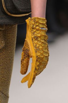 Yellow Gloves, Creation Couture, Mitten Gloves