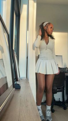 #lululemon #tennisskirt Lulu Lemon Tennis Skirt Outfit, Basic Outfits Skirt, Cute Outfits For Sporting Events, Cute Tennis Outfit Aesthetic, White Lulu Jacket Outfit, Fall Tennis Outfits, White Lululemon Skirt Outfit, Lulu Tennis Skirt Outfit, Cute White Skirt Outfits