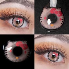 Hello Kitty Eye Contacts, Hello Kitty Contact Lenses, Star Contacts, Hello Kitty Contacts, Sandwich Painting, Cool Contacts, Best Colored Contacts, Cosmetic Contact Lenses, Eye Contacts