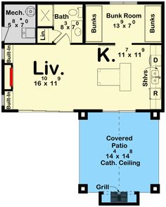 the floor plan for a two bedroom apartment with an attached bathroom and living room area