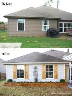 before and after pictures of a house that is being remodeled