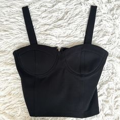 Beautiful Blend Of Rayon, Nylon And Spandex. Padded Bra Top With A Zip Back. Approximately 16 Inches Long. In Pristine Brand New Condition. Crop Bra, Crop Top Bra, Padded Bra, Bra Top, Padded Bras, Black Crop, Bra Tops, Womens Tops, Spandex