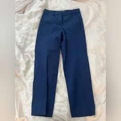 J Crew Blue Women’s Size 2 Kallie Pants Never Worn Perfect Condition Blue Dress Pants For Spring Workwear, Blue Spring Dress Pants For Work, Blue Office Bottoms With Pockets, Blue Work Pants With Pockets For Spring, Blue Straight Leg Spring Pantsuit, Blue Workwear Pants With Pockets, Blue Straight Leg Pantsuit For Spring, Blue Pantsuit With Pockets, Blue Pantsuit With Pockets For Work