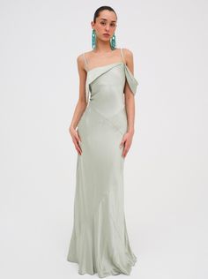 Jewel Maxi Dress — Sage Sage Green Maxi Dress, Vintage Evening Gowns, Sage Green Dress, Sage Dress, Green Gown, Guest Attire, Wedding Attire Guest, Lemon Dress, Silky Dress