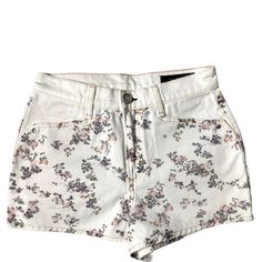 Ellie Twill Denim Shorts By Rag & Bone Floral High Rise White Jean Size 25. These Shorts Have A Sweet Vintage Charm With A Delicate Micro Floral Pattern. Four-Pocket Style Zip Fly With Button Closure High Rise Cotton Machine Wash Made In Usa Size Waist: 14" Rise: 10" Inseam: 12" Condition Nwt, New With Tags. Grab These White Floral High White Short Denim Jeans, Mid-rise Cotton Bottoms With Floral Print, Mid-rise Cotton Floral Print Bottoms, White Denim Jean Shorts For Summer, Mid-rise Floral Print Cotton Bottoms, White High Waist Denim Shorts, Spring White Floral Print Bottoms, White High Waist Bottoms With Floral Print, White Summer Jean Shorts