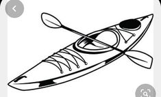 a drawing of a kayak with two oars