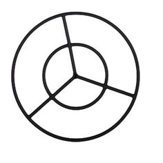 a black and white drawing of a circle with four sections in the center, on a white background