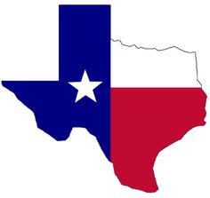 the state of texas is shown in red, white and blue