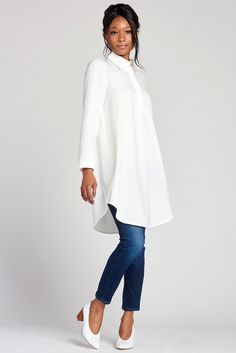 Taylor Shirt Dress - White Layering Basics, Classic Shirt Dress, White Button Down Shirt, White Button Down