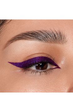 What it is: A magical layer of eyeliner in a midnight purple hue.What it does: Tiny blue and pink reflects create a mesmerizing yet soft iridescent finish for your eyes. Layer it once for a gorgeous true purple tone, layer it twice for a rich deep purple. 0.04 oz. Paraben-free; talc-free Cruelty-free Made in Italy Hispanic & Latinx Owned/Founded Purple Liquid Eyeliner, Makeup 2024, Metallic Eyeliner, Purple Eyeliner, Midnight Purple, Purple Tone, Hairstyling Products, Melt Cosmetics, Get Glam