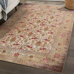 Luxe Weavers Non-Shedding Vintage Bohemian Floral Area Rug is easy to clean, stain-resistant, and safe for children and pets. A distressed effect and detailed floral patterns bring an old-world feel. Choose 5x7 blue rugs, with dark pink, cream, and yellow, to add a splash of color to your floors. 8x10 cream rugs are neutral with shades of yellow and pink to blend with current dcor. Bohemian blue rugs for living rooms and spacious bedrooms will enhance the style and comfort of your home. Its soft Rug Cream, Floral Area Rug, Target Rug, 5x7 Area Rug, Vintage Area Rug, Bohemian Floral, Floral Area Rugs, Bedroom Flooring, 8x10 Area Rugs