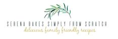 the logo for some baker's simply from scratch, which features an olive branch