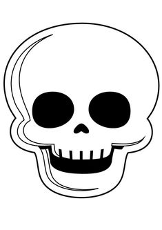 a black and white drawing of a skull